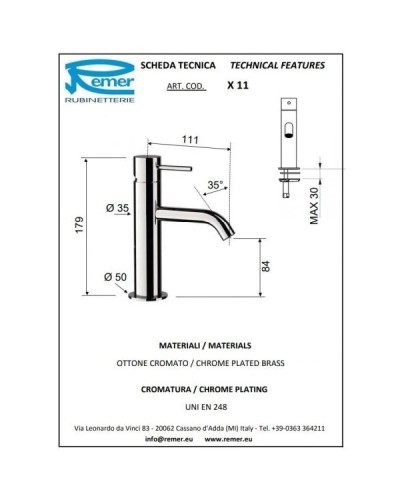 Комплект смесителей Remer X Style X02 + X11
