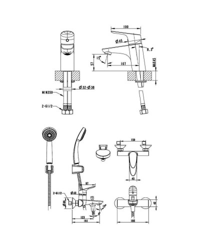Комплект смесителей Bravat Drop F00308C