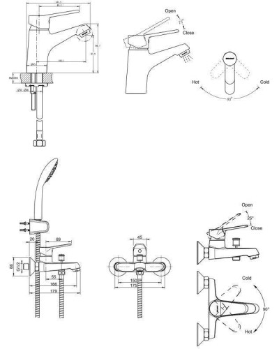 Комплект смесителей Bravat Eco F00313C