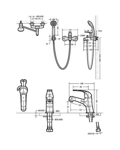 Комплект смесителей Bravat Fit F00315C