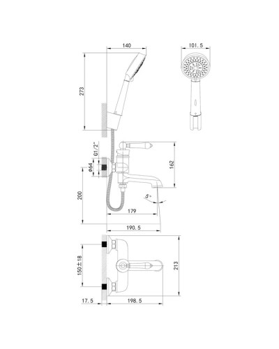 Комплект смесителей IDDIS Oxford OXFSB02I02 + OXFSB00I01