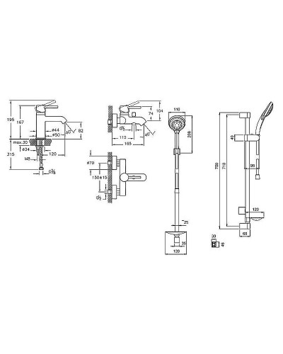 Комплект смесителей Vitra Minimax S A49153EXP Хром