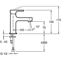Комплект смесителей Jacob Delafon Strayt E45370-CP + E8919-CP + E99898RU-CP