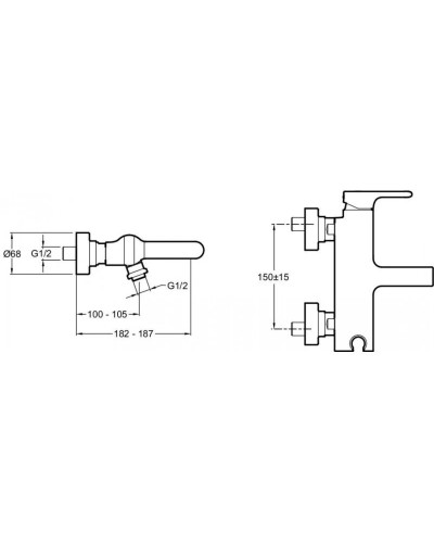 Комплект смесителей Jacob Delafon Singulier E10867-CP + E10860-CP + E99898RU-CP