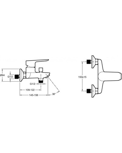 Комплект смесителей Jacob Delafon Oscar E29844-CP + E29842-CP + E99898RU-CP