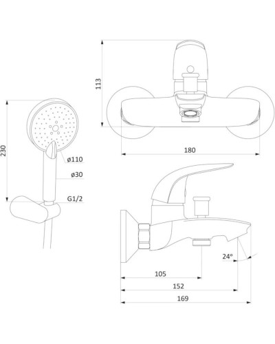 Комплект смесителей Damixa Palace Bit 311300000 + 310210000