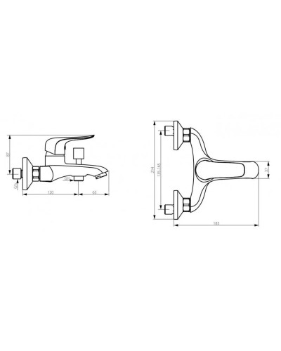 Комплект смесителей Damixa Palace Evo 321000000 + 428240000 + 918100000