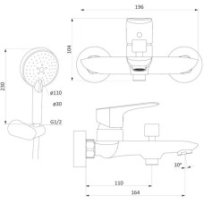 Комплект смесителей Damixa Palace Grand 461300000 + 460210000