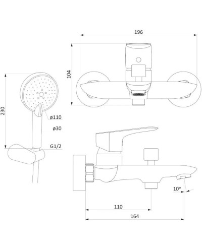Комплект смесителей Damixa Palace Grand 461300000 + 460210000