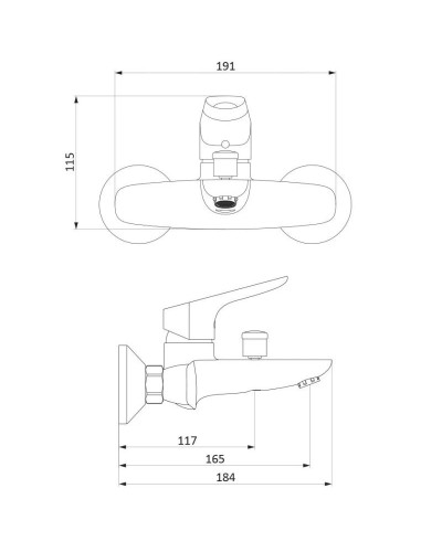 Комплект смесителей Damixa Origin Bit 771000000 + 770210000 + 918100000