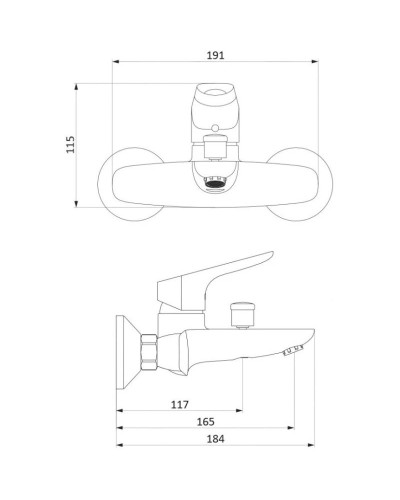 Комплект смесителей Damixa Origin Bit 771000300 + 770210300