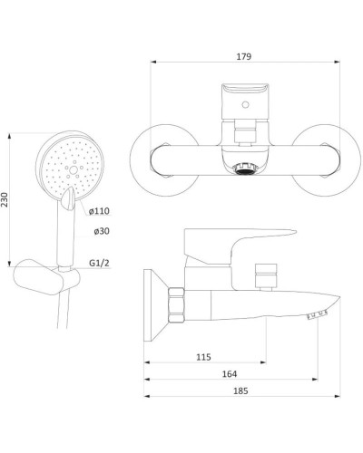 Комплект смесителей Damixa Origin Evo 781300000 + 780210000