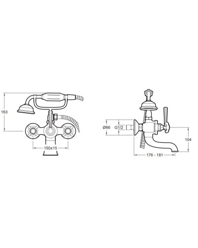 Комплект смесителей Jacob Delafon Cleo 1889 E24313-CP + E24308-CP