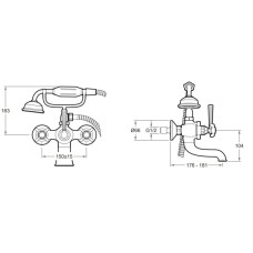 Комплект смесителей Jacob Delafon Cleo 1889 E24313-BGG + E24308-BGG