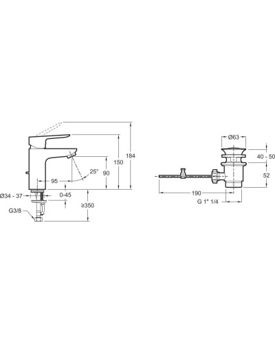 Комплект смесителей Jacob Delafon Oscar E29844-BL + E29842-BL