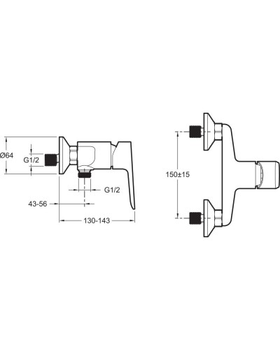Комплект смесителей Jacob Delafon Oscar E29843-BL + E29842-BL