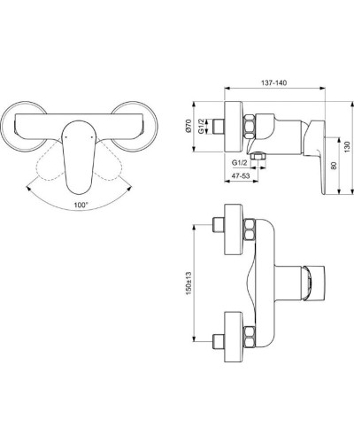 Комплект смесителей Ideal Standard Cerafine O BC499XG + BC555XG + BD142XG