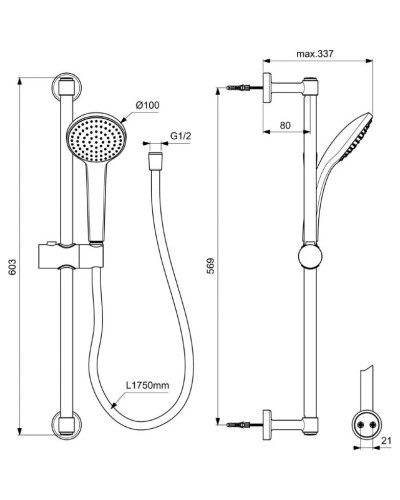 Комплект смесителей Ideal Standard Ceraline BC200XG + BC193XG + BD142XG