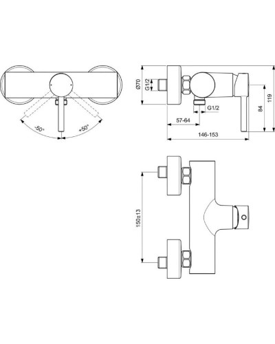 Комплект смесителей Ideal Standard Ceraline BC200XG + BC193XG + BD142XG