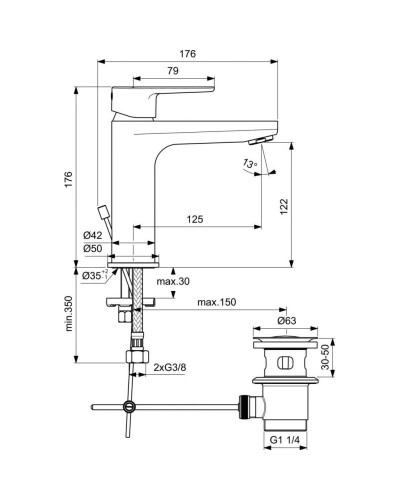 Комплект смесителей Ideal Standard Cerafine O BC499XG + BC699XG