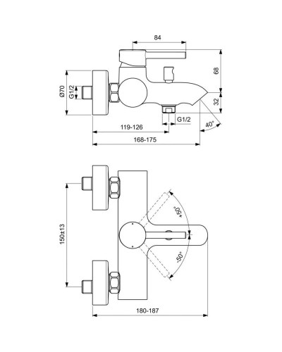 Комплект смесителей Ideal Standard Ceraline BC199XG + BC268XG