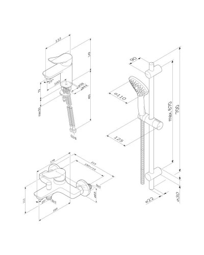 Комплект смесителей AM.PM X-Joy F40985A00