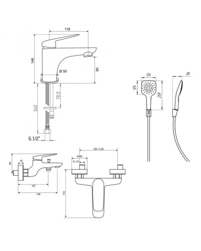 Комплект смесителей Paini Laguna LACRSET3