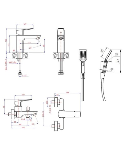 Комплект смесителей Paini Viva Style P4CRSET3