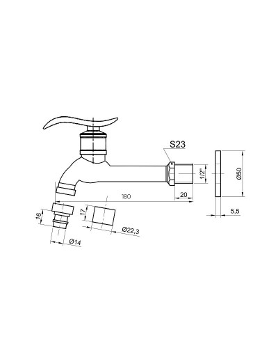 Кран для одного типа воды Bronze de Luxe 21598/2 Бронза
