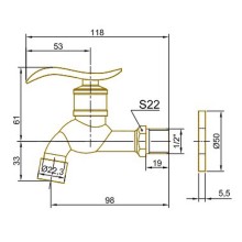Кран для одного типа воды Bronze de Luxe 21599/2 Бронза