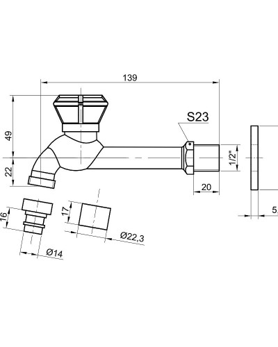 Кран для одного типа воды Bronze de Luxe 13263/1 Бронза