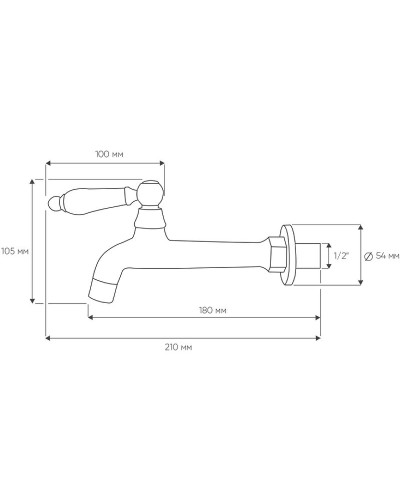 Кран для одного типа воды Bronze de Luxe 13262/1 Черный матовый