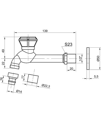 Кран для одного типа воды Bronze de Luxe 13263/2 Бронза