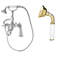 Смеситель на борт ванны с ручным душем, шлангом 150 см CEZARES NOSTALGIA-PBV-03/24-Bi