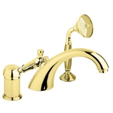 Смеситель на борт ванны золото 24 карат, ручка металл Cezares Elite ELITE-BVDM-03/24-M