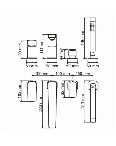 Смеситель на борт ванны WasserKRAFT Salm 2755 Хром
