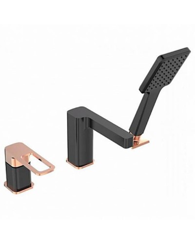 Смеситель на борт ванны Iddis Slide SLIBG30i07 Черный Розовое золото