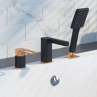 Смеситель на борт ванны Iddis Slide SLIBG30i07 Черный Розовое золото