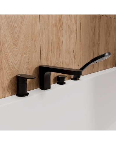 Смеситель на борт ванны WasserKRAFT Elbе 7455 Черный матовый