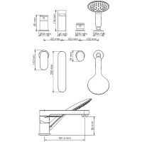 Смеситель на борт ванны WasserKRAFT Elbе 7455 Черный матовый