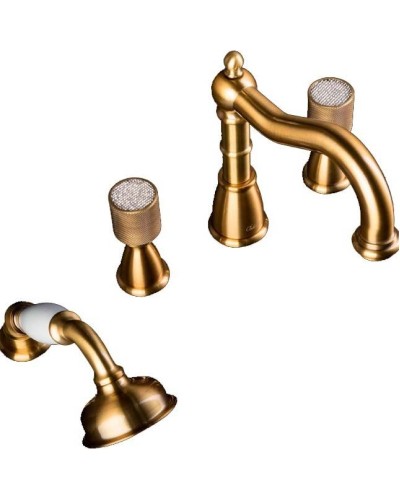 Смеситель на борт ванны Boheme Royal Cristal 395-Royal/CRST Золото