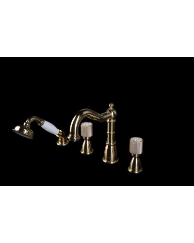 Смеситель на борт ванны Boheme Royal Cristal 395-Royal/CRST Золото