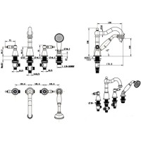 Смеситель на борт ванны Boheme Royal Cristal 391-Royal/CRST Бронза