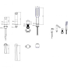 Смеситель на борт ванны Boheme Venturo 370 Хром