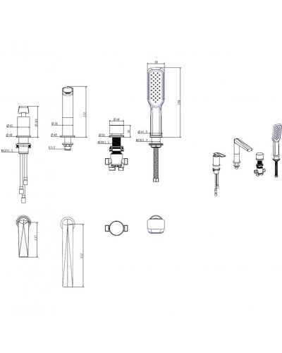 Смеситель на борт ванны Boheme Venturo 370 Хром