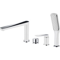 Смеситель на борт ванны Boheme Venturo 370-W Белый Хром