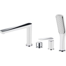 Смеситель на борт ванны Boheme Venturo 370-W Белый Хром