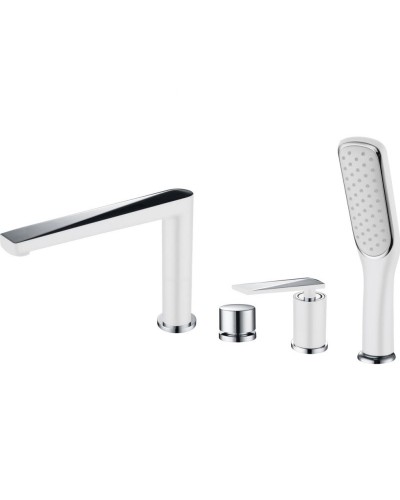 Смеситель на борт ванны Boheme Venturo 370-W Белый Хром