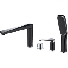 Смеситель на борт ванны Boheme Venturo 370-B Черный Хром