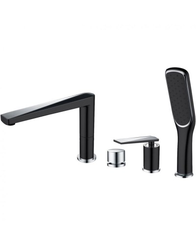 Смеситель на борт ванны Boheme Venturo 370-B Черный Хром